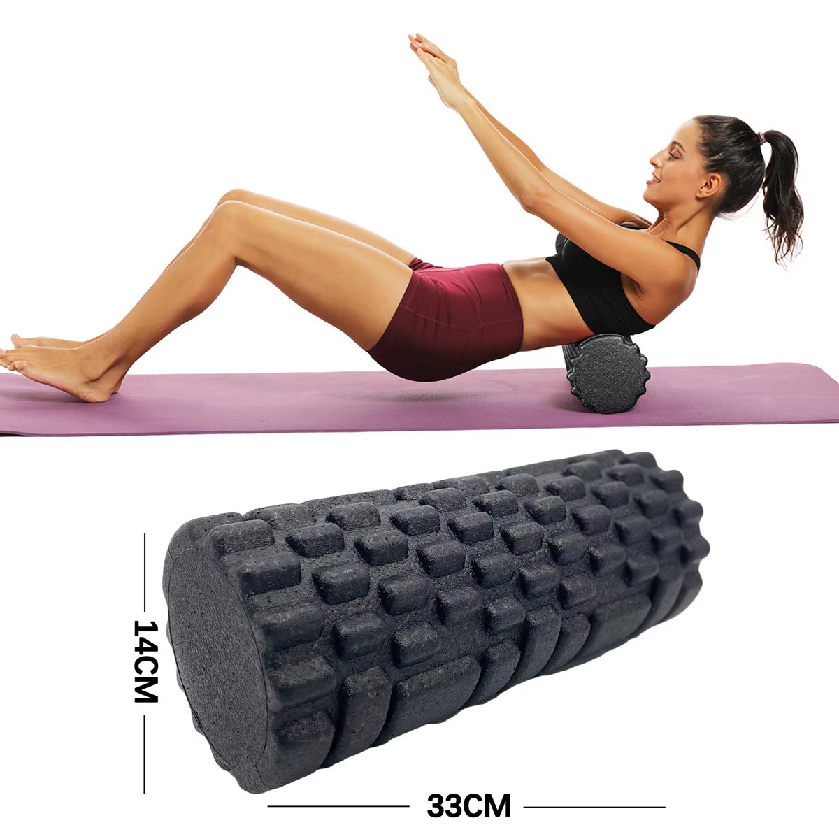 Muscle Roller Stick - 30/33 センチメートルフィットネスフォームローラーヨガマッサージローラー EPP ピラティスフォームボディ筋肉マッサージローラー治療演習ジムホームエクササイズ