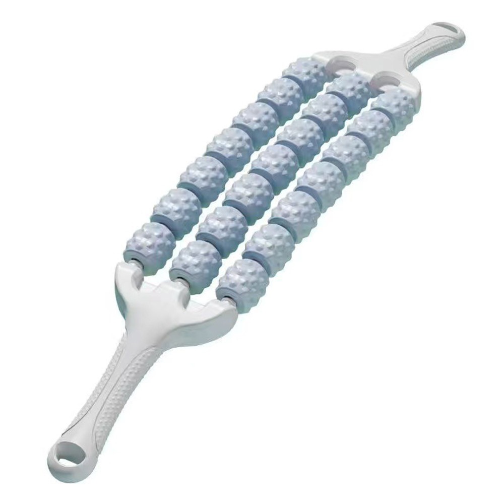 Muscle Roller Stick - ポータブル3列ヨガマッサージスティック、曲線型滑り止めマッサージローラー、筋膜リリーススティック、トレーニング、筋肉弛緩、ボディケア用