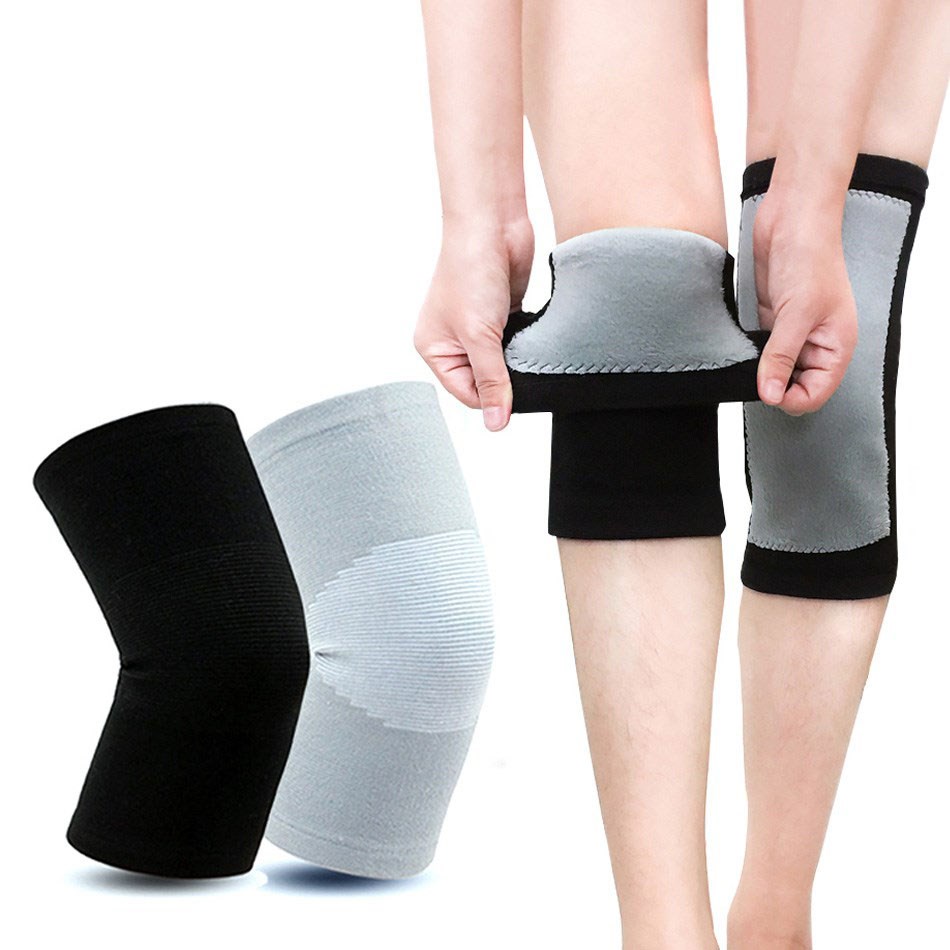 Running Gear Knee - Wosweir-男性と女性のための1ペアの防寒ニーパッド,竹炭保護,膝蓋骨の保護,春のランニング用
