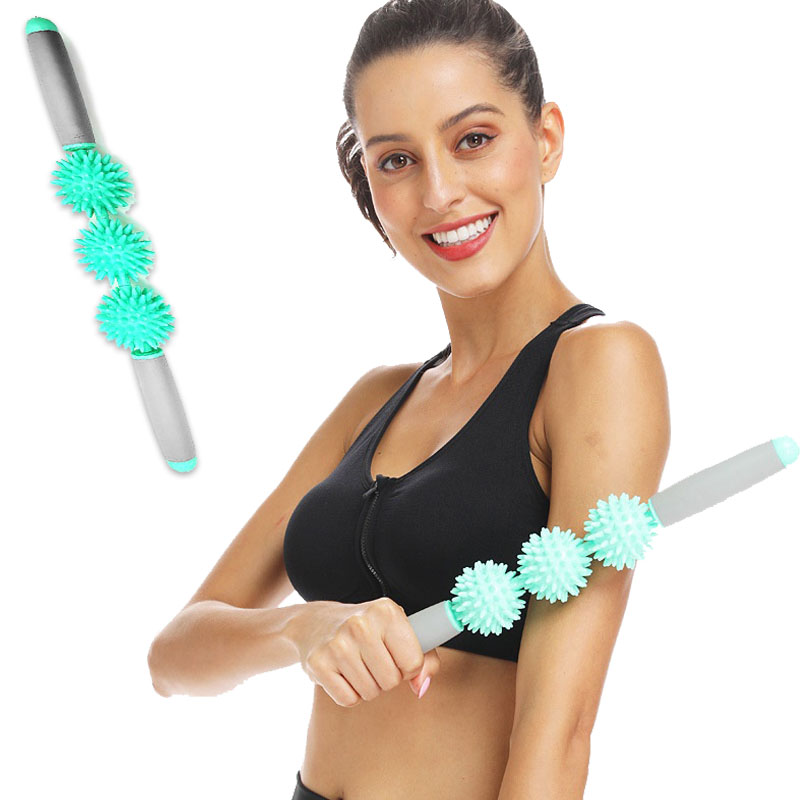 Muscle Roller Stick - 筋肉マッサージスティック,ローラーボール,ヨガ,フィットネス,オオカミの歯,筋膜,子牛,太もも,腕,前腕の筋肉