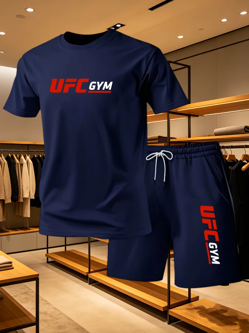 メンズファッション Tシャツ ショートパンツ UFC カジュ - Running Gear For Men のレビューと価格