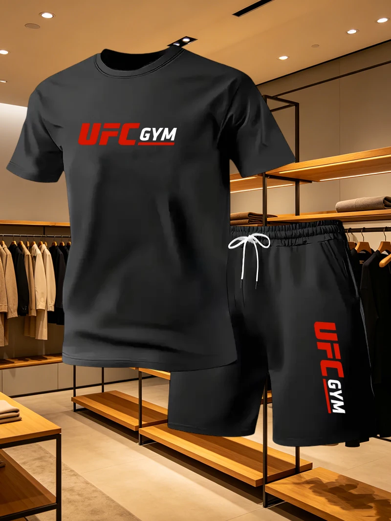 メンズファッション Tシャツ ショートパンツ UFC カジュ - Running Gear For Men のレビューと価格