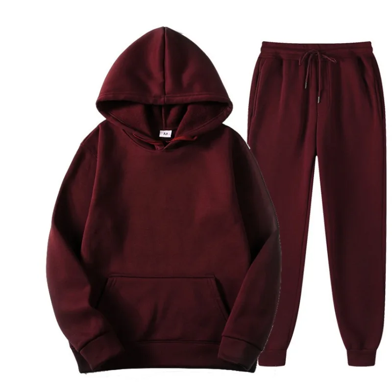 メンズトラックスーツ 2ピースセット フード付きスウェットシ - Running Gear For Men のレビューと価格