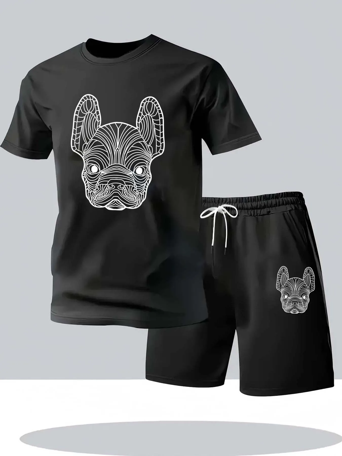 夏のメンズ速乾カジュアル半袖Tシャツとショートパンツセットシ - Running Gear For Men のレビューと価格