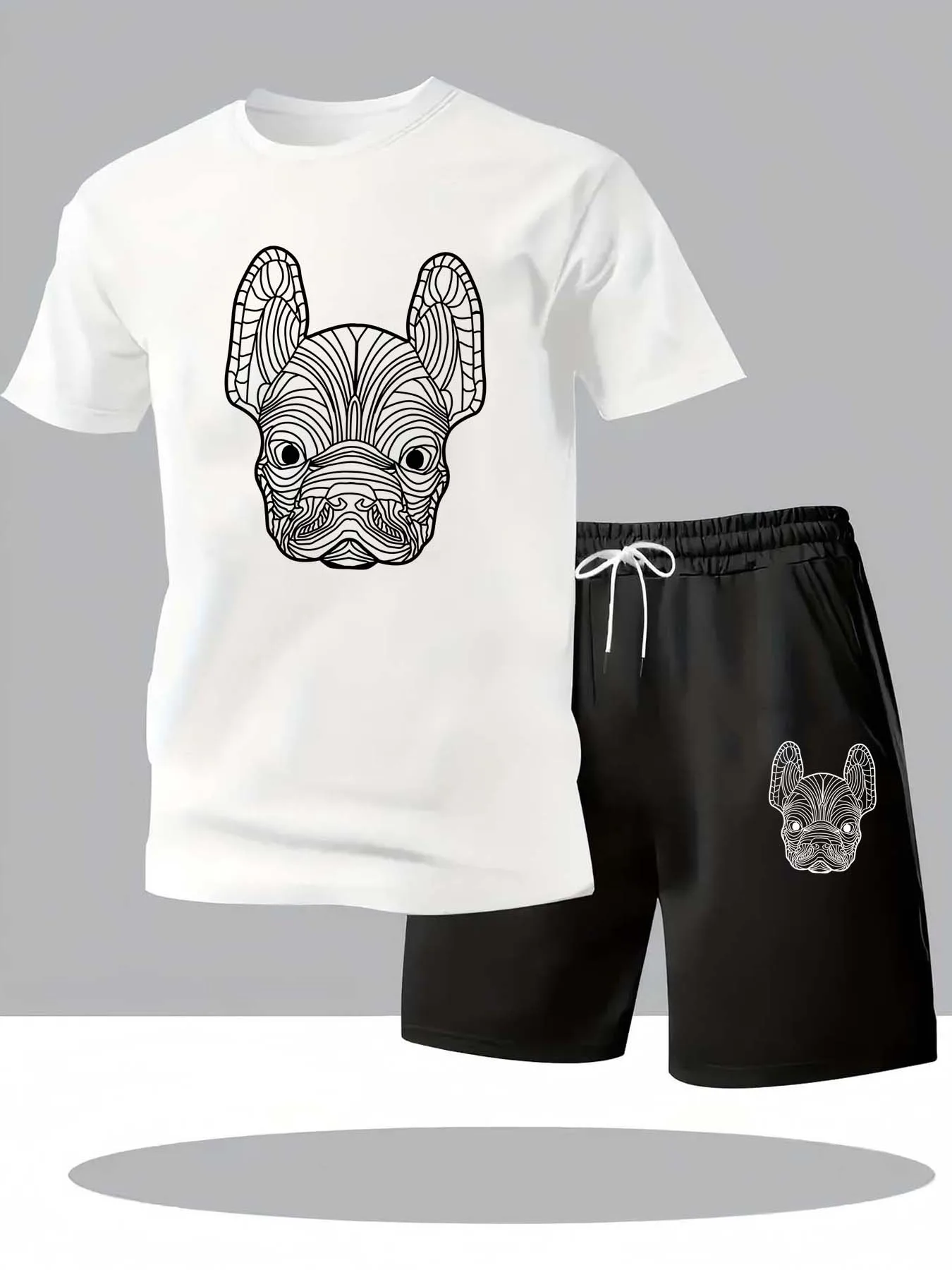 夏のメンズ速乾カジュアル半袖Tシャツとショートパンツセットシ - Running Gear For Men のレビューと価格