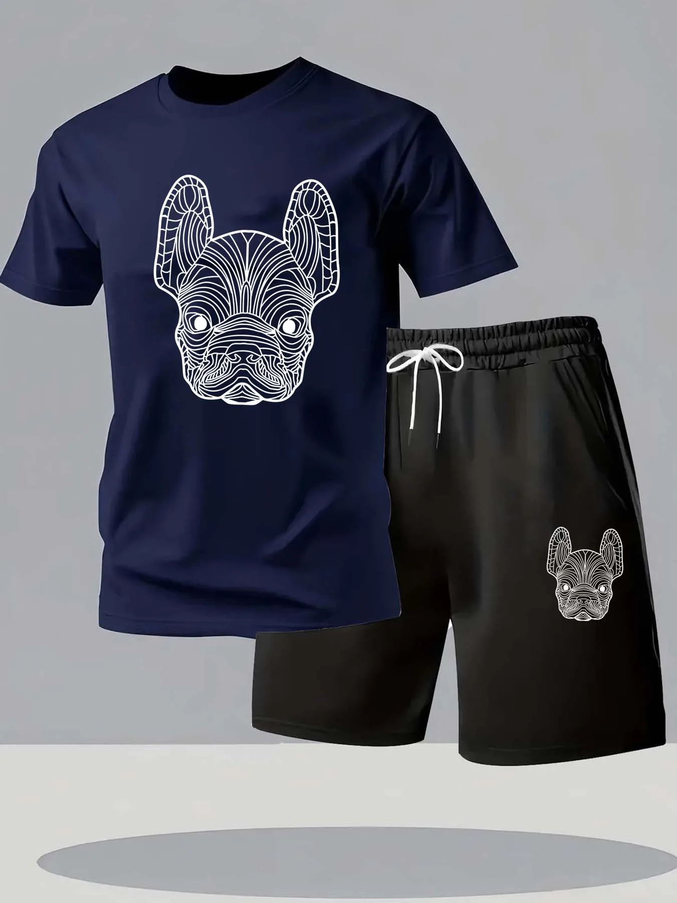 夏のメンズ速乾カジュアル半袖Tシャツとショートパンツセットシ - Running Gear For Men のレビューと価格