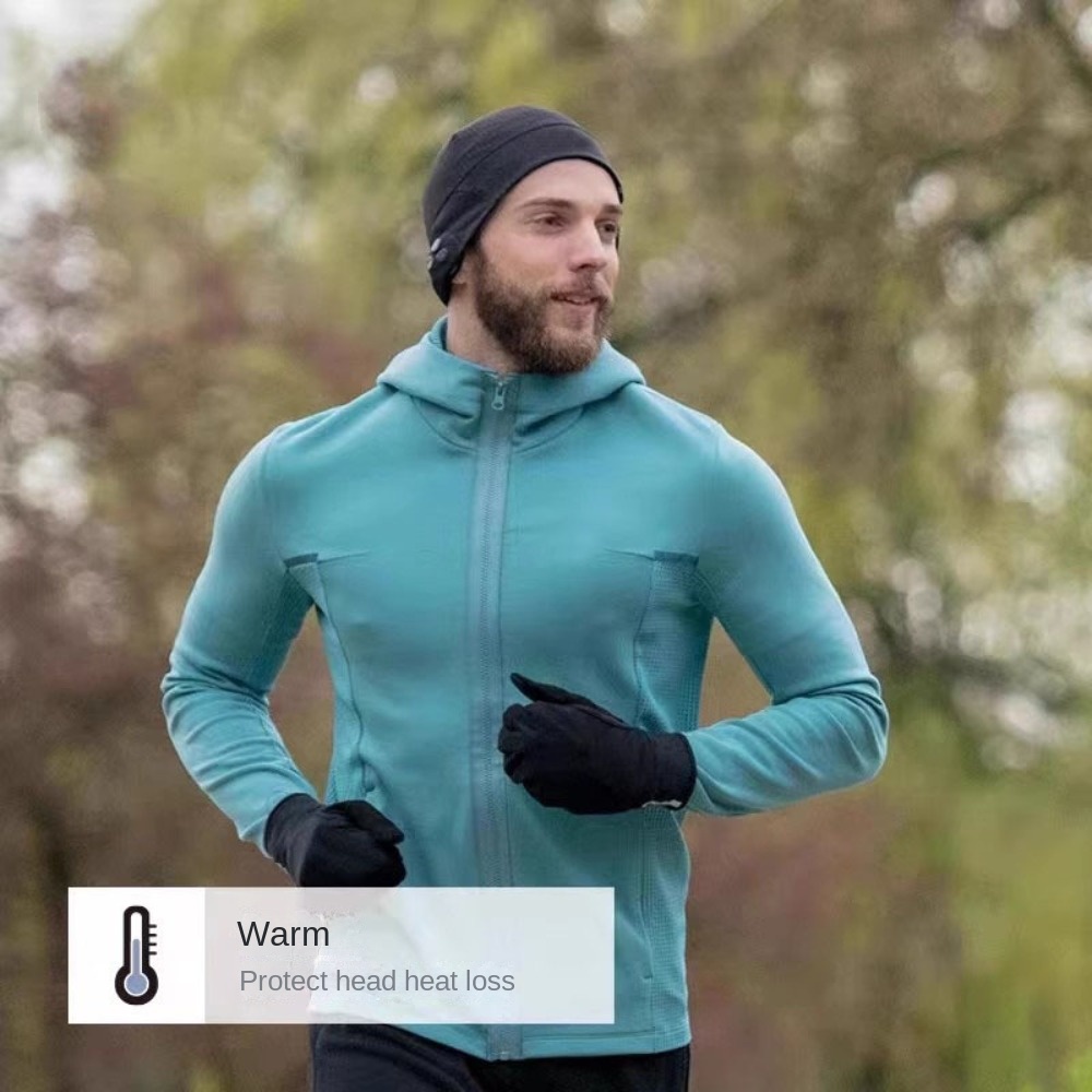 スカルキャップ冬用ランニングハットウォーマーソリッドカラース - Running Gear Hat のレビューと価格