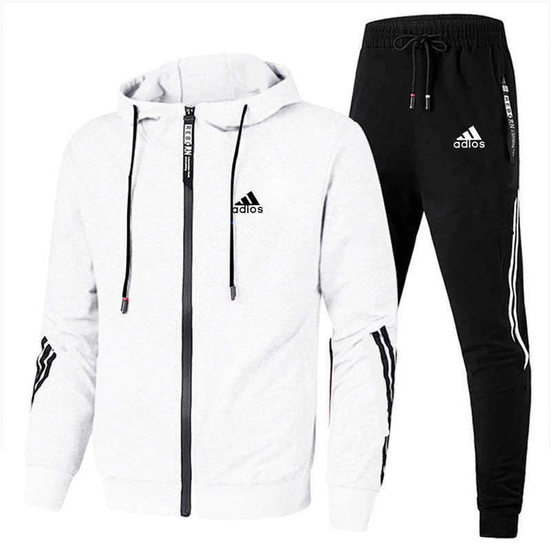 春・秋メンズトラックスーツセット 長袖フーディー＋ジョギング - Running Gear For Men のレビューと価格